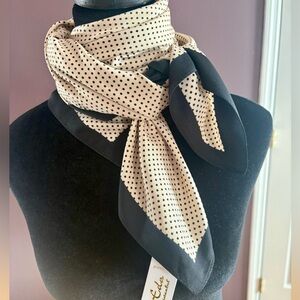 Chic Polka Dot Scarf in Black and Cream